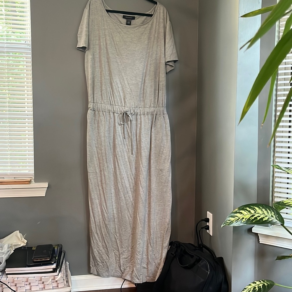 Gray Sweatshirt Maxi Dress